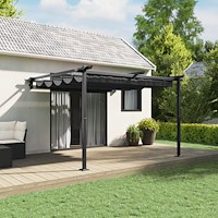 vidaXL Väggmonterad Gazebo Antracit 3 x 3 m Stål