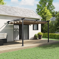 vidaXL Väggmonterad Gazebo Taupe 3 x 3 m Stål