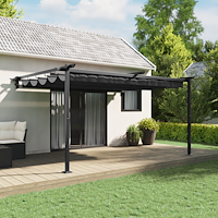 vidaXL Väggmonterad Gazebo Antracit 3 x 4 m Stål