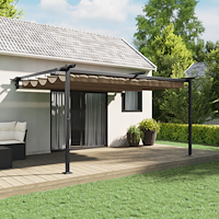 vidaXL Väggmonterad Gazebo Taupe 3 x 4 m Stål