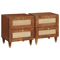 vidaXL Sängbord med låda 2 pcs 40 x 33.5 x 46 cm