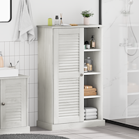 vidaXL Badrumsskåp med lagring Vit 68 x 34 x 110 cm Massiv furu
