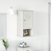 vidaXL Väggmonterat Badrumsskåp Vit 37 x 34 x 71.5 cm Massiv furu