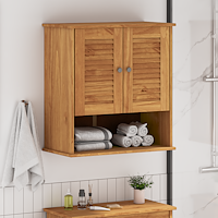 vidaXL Väggmonterat Badrumsskåp Honung brun 67.5 x 34 x 71.5 cm