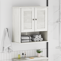 vidaXL Väggmonterat Badrumsskåp Vit 67.5 x 34 x 71.5 cm Massiv furu