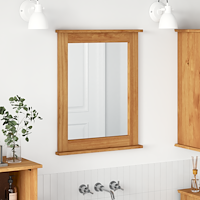 vidaXL Spegel med spegel honungsbrun 55.5 x 5 x 70 cm Massiv furu