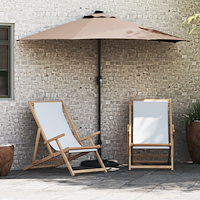 vidaXL Trädgårdsparasol Taupe 294 x 150 x 223 cm tyg