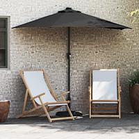 vidaXL Trädgårdsparasol Svart 294 x 150 x 223 cm tyg