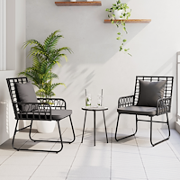 vidaXL Trädgårdsmöbelset 3 pcs Svart, Antracit 35 x 35 x 45 cm
