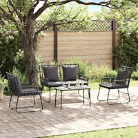 vidaXL Trädgårdsmöbelset 3 pcs Svart, Antracit 113 x 69 x 83 cm