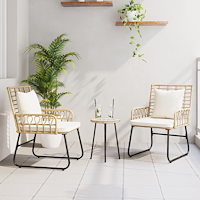 vidaXL Trädgårdsmöbelset 3 pcs Svart, Antracit 35 x 35 x 45 cm