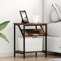 vidaXL Sängbord 2 pcs Rökfärgad ek 38 x 30 x 48 cm Konstruerat trä