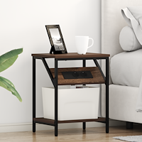 vidaXL Sängskåp 2 pcs brun ek 38 x 30 x 48 cm Konstruerat trä