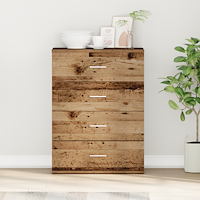 vidaXL Sideboard med låda Gammal trä 60 x 39 x 80 cm Konstruerat trä