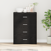 vidaXL Sideboard med låda med lagring Svart ek 60 x 39 x 80 cm Konstruerat trä