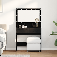 vidaXL Smyckebord Svart ek Spånskiva