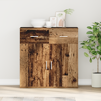 vidaXL Sideboard med låda med hylla Gammalt trä 79 x 38 x 80 cm Konstruerat trä