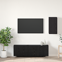 vidaXL TV-enhet med hylla Övrigt med lagring med dörr Svart ek Konstruerat trä