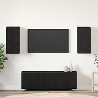 vidaXL TV-enhet med hylla Övrigt med lagring med dörr 2 pcs Svart ek Konstruerat trä