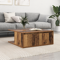 vidaXL Kaffeebord Gammalt trä 80 x 80 x 31 cm Konstruerat trä