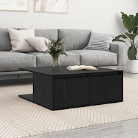 vidaXL Kaffeebord with Drawer Svart ek 80 x 80 x 31 cm Konstruerat trä