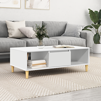 vidaXL Kaffeebord Vit 102 x 55 x 35 cm