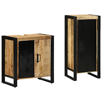 vidaXL Badrumsmöbelset 2 pcs Brun 40 x 35 x 90 cm Massivt mangoträ