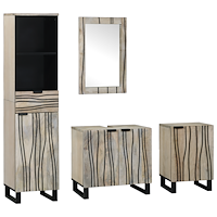 vidaXL Badrumsmöbelset med låda 4 pcs Valnötsbrun 38 x 33 x 160 cm