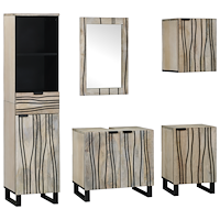 vidaXL Badrumsmöbelset med låda 5 pcs Valnötsbrun 38 x 33 x 160 cm
