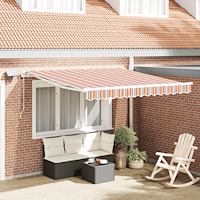 vidaXL Utfällbar markis with flerfärgad 300 x 250 cm Tyg