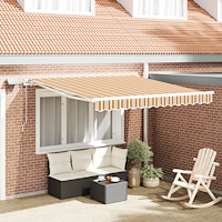vidaXL Utfällbar markis with flerfärgad 300 x 250 cm Tyg