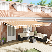 vidaXL Utfällbar markis flerfärgad 500x300 cm Tyg