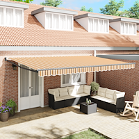 vidaXL Utfällbar markis flerfärgad 500x300 cm Tyg