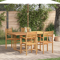 vidaXL Trädgårdsmöbelset 5 pcs Naturlig Massivt teakträ