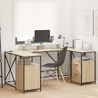 vidaXL Skrivbord Sonoma oak 182 x 101 x 87.5 cm Konstruerat trä