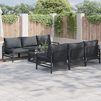 vidaXL Trädgårdsoffset 7 pcs Antracit 70 x 70.5 x 31.5 cm Stål & Tyg