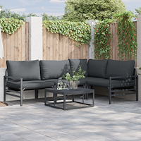 vidaXL Trädgårdsoffset 6 pcs Antracit Stål