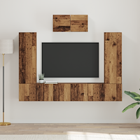 vidaXL TV-bänkset 7 pcs Gammal trä 180 x 30 x 120 cm Konstruerat trä