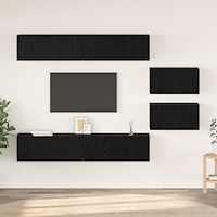 vidaXL TV-bänkset med hylla Övrigt med lagring med dörr 6 pcs Svart Ek 80 x 30 x 30.5 cm Small