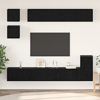 vidaXL TV-bänkset med hylla Övrigt med lagring 8 pcs Svart Ek
