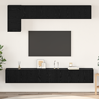 vidaXL TV-bänkset 5 pcs Svart ek 100 x 30 x 30 cm Konstruerat trä