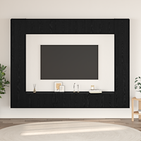 vidaXL TV-bänkset med hylla med lagring med dörr 10 pcs Svart ek Medium 30.5 x 30 x 90 cm
