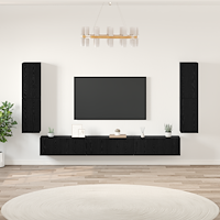 vidaXL TV-bänkset med dörr 5 pcs Svart ek Konstruerat trä