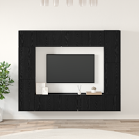 vidaXL TV-bänkset 8 pcs Svart ek 80 x 30 x 30.5 cm Konstruerat trä