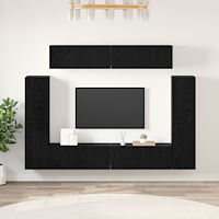 vidaXL TV-bänkset 8 pcs Svart ek 80 x 30 x 30.5 cm Konstruerat trä