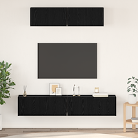 vidaXL Vägg TV Skåp Övrigt med lagring med dörr 4 pcs Svart Ek Small 80 x 30 x 30.5 cm