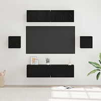 vidaXL TV-bänkset 6 pcs Svart ek 60 x 30 x 30 cm Konstruerat trä