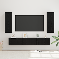 vidaXL TV-bänkset med hylla Övrigt med lagring med dörr 5 pcs Svart ek Medium 30.5 x 30 x 90 cm