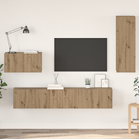 vidaXL Vägg TV Skåp 4 pcs Hantverks-ek 80 x 30 x 30 cm Medium