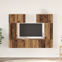 vidaXL TV-bänkset med hylla med lagring med dörr 6 pcs Gammalt trä 80 x 30 x 30 cm